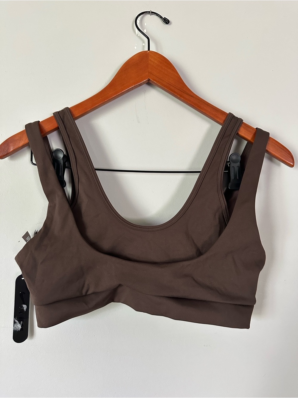 NikeSKIMS Matte Double Strap Scoop Bra in Dark Sepia NWT Size Medium